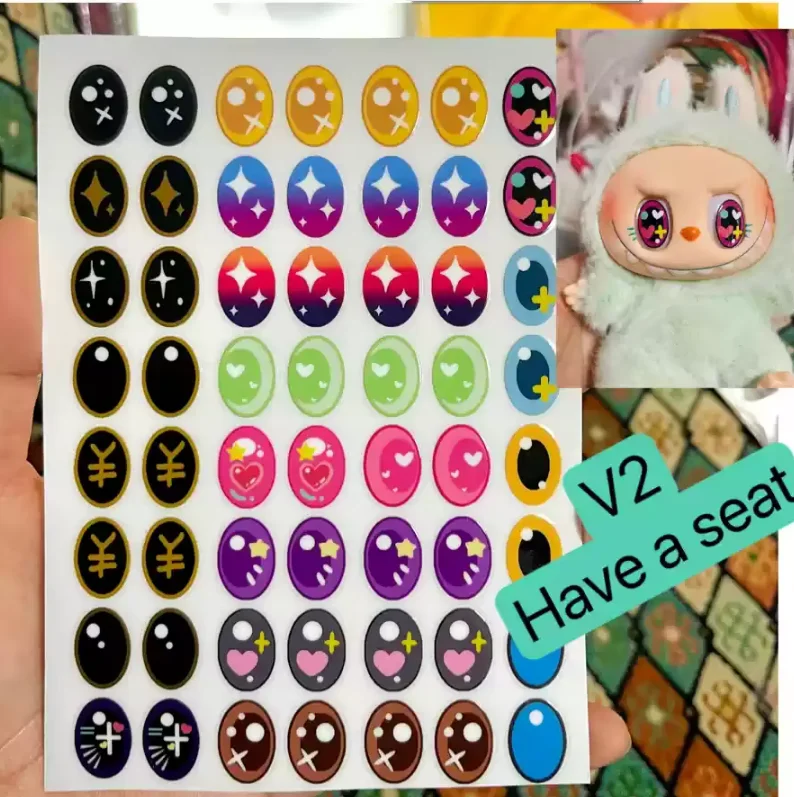 17cm Labubu V1v2 Custom Gorgeous And Exquisite Eye Stickers Eyelash Stickers Vinyl Dolls Makeup Diy Tools Accessories 17cm Labubu V1v2 Custom Gorgeous And Exquisite Eye Stickers Eyelash Stickers Vinyl Dolls Makeup Diy Tools Accessories