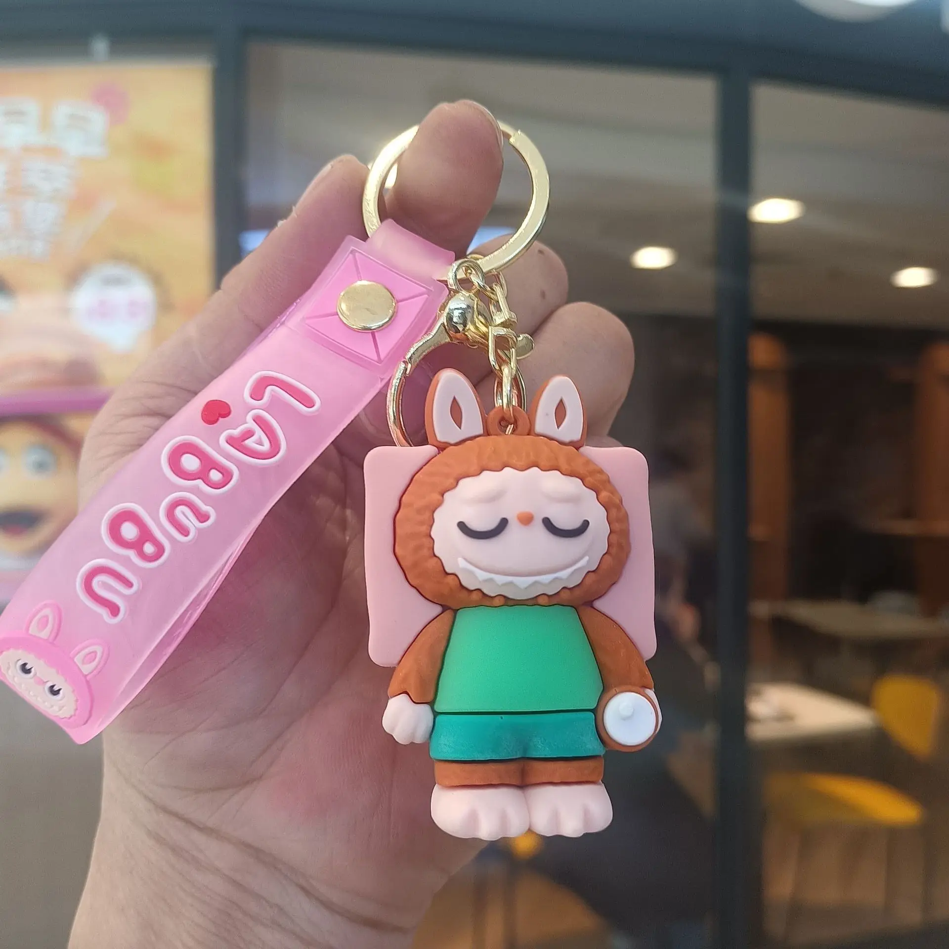 Cute Keychains Women for Bag Charm Anime Sheep Labubu Keychain Llaveros Doll Keyring Car Key Chain Accessories