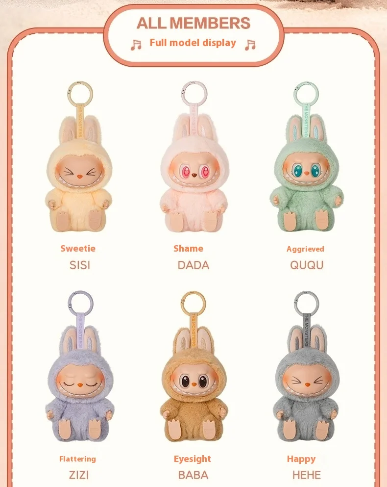 Labubu Original Macaron Vinyl Face Doll Backpack Pendant Surprise Girl Mystery Blind Box Toy Decoration Labubu Original Macaron Vinyl Face Doll Backpack Pendant Surprise Girl Mystery Blind Box Toy Decoration