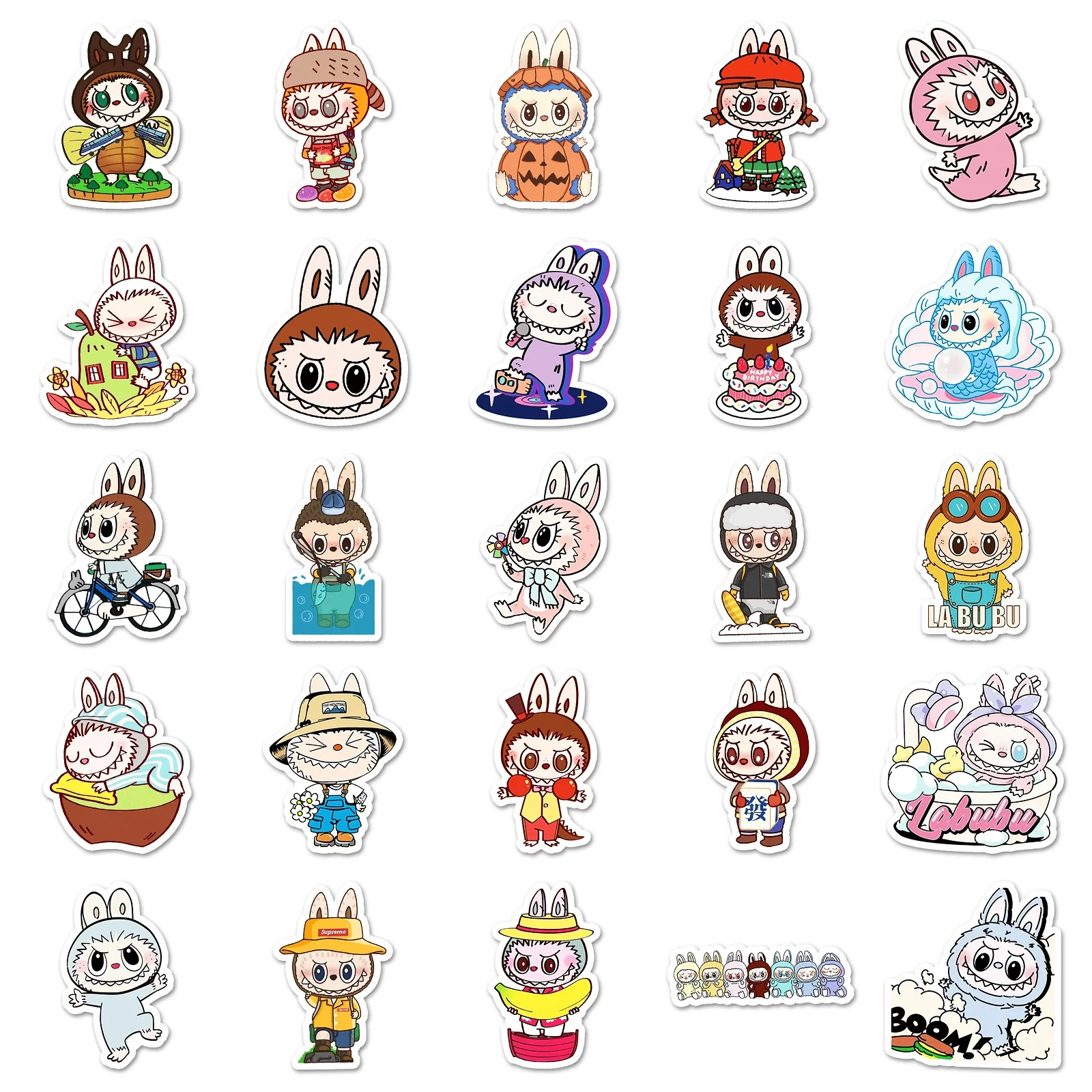 Labubu Stickers Cute Multi-purpose Stickers Waterproof Decorative Refrigerator Computer Stickers 50pcs/bag Labubu Stickers Cute Multi-purpose Stickers Waterproof Decorative Refrigerator Computer Stickers 50pcs/bag