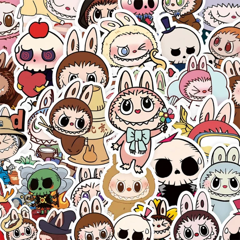 Cartoon Labubu Series Sticker 5pcs Cute Waterproof Sticker Creative Handbook Material Stickers Labubu Stickers for Children