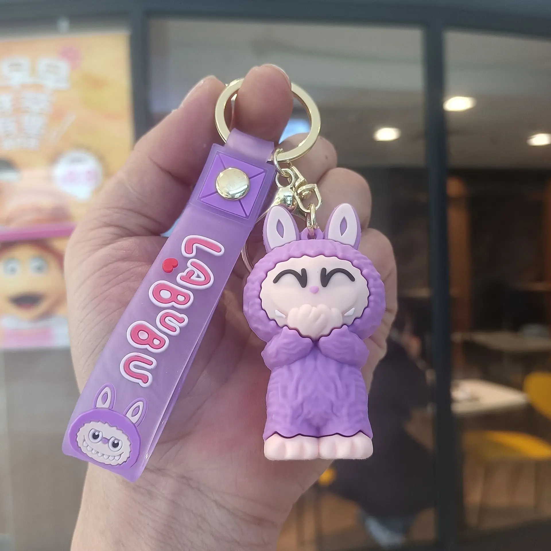 Cute Keychains Women for Bag Charm Anime Sheep Labubu Keychain Llaveros Doll Keyring Car Key Chain Accessories