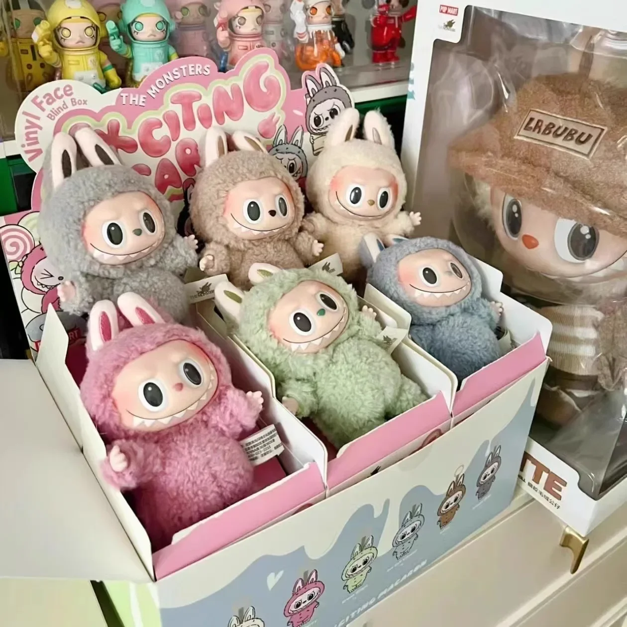In Stock Hot Anime Figure Labubu Have A Seat Series PVC Pendant Doll Model Toy Kawaii Monster Replica Keychain Toy Birthday Gift