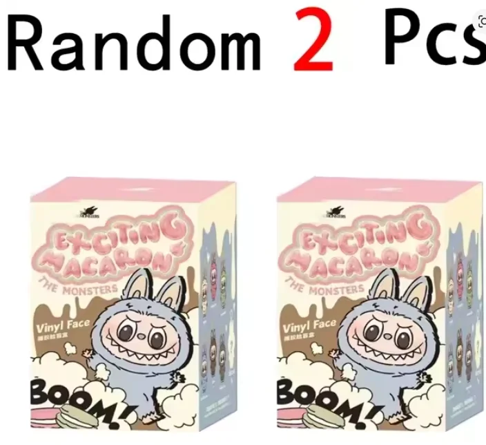 Labubu Monster Doll with Backpack Blind Box Heartbeat Macaron Mokoko Anime Character Guessing Bag Pendant Gift Replica