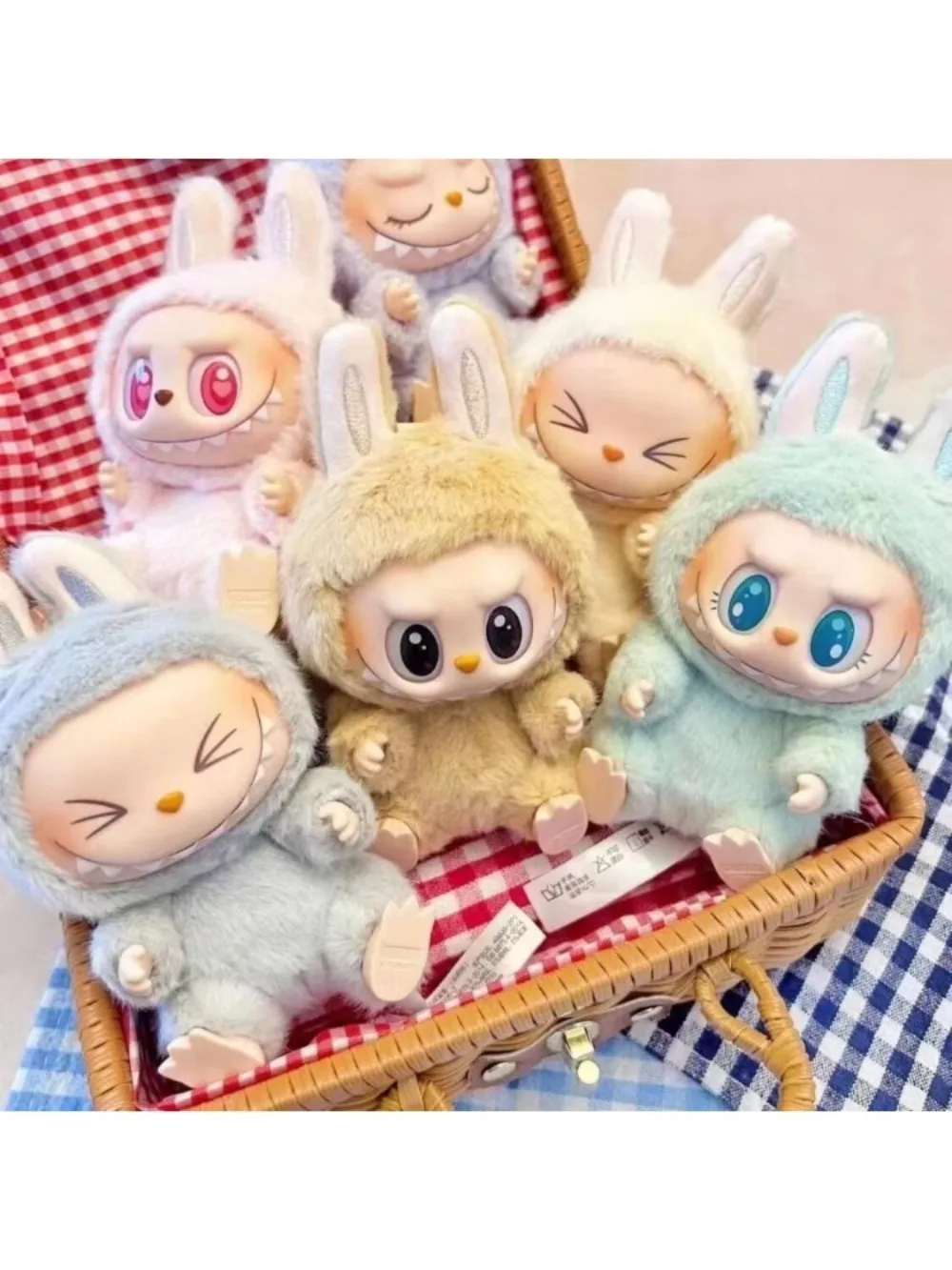 Labubu Anime Figure Plush Dolls Sweetheart Vinyl Pendant Doll Kawaii Backpack Pendant Decoration Plush Doll Kids Gift for Xmas