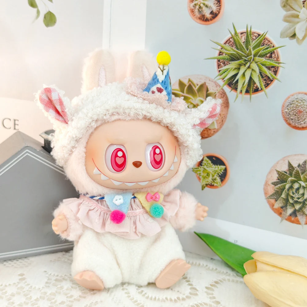 For Labubu V1 V2 Idol Cute Doll Clothes Fashion Sweater Outfit Accessories Sitting Party Pink White Striped Sweater Cup Clothing For Labubu V1 V2 Idol Cute Doll Clothes Fashion Sweater Outfit Accessories Sitting Party Pink White Striped Sweater Cup Clothing
