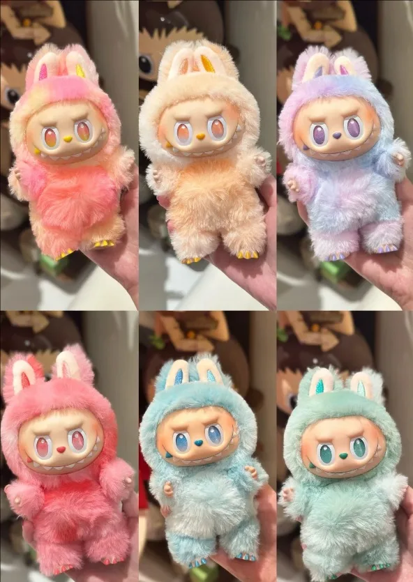 Suitable for LabubuV3 series heartbeat macaron enamel blind box PVC figurine table decoration cute doll children's birthday gift