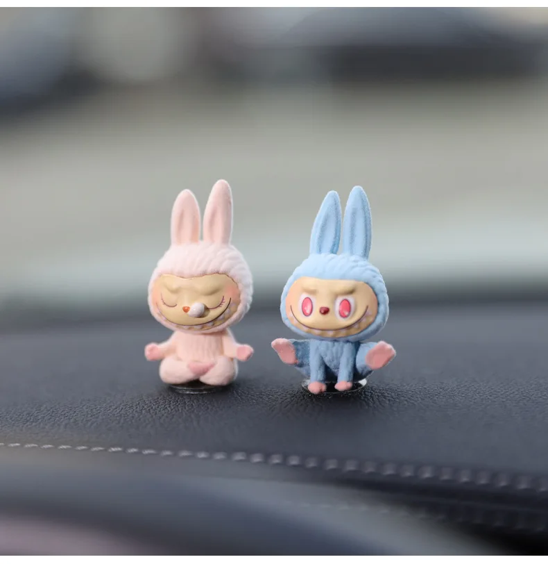 Labubu Car Dashboard Display Toy Blind Box Automotive Interior Decoration Cartoon Yoga Series Center Console Ornament