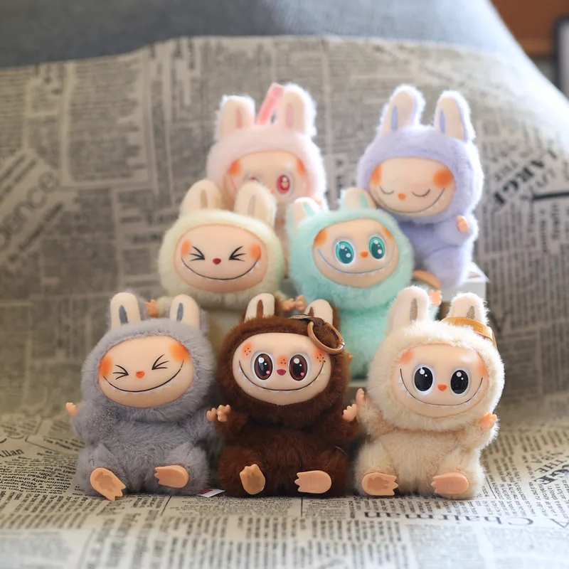 15cm Labubu Plush Keychain Cartoon Three-dimensional Enamel Doll Students Schoolbag Pendant Car Key Chain Gifts for Children