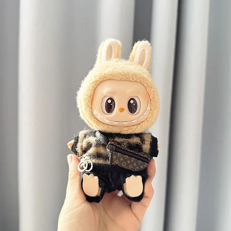 Suitable For 15-17cm Labubu Blind Box Keychain Vinyl Doll Sweater shoes hat bag Set Doll luxury clothes accessories Suitable For 15-17cm Labubu Blind Box Keychain Vinyl Doll Sweater shoes hat bag Set Doll luxury clothes accessories