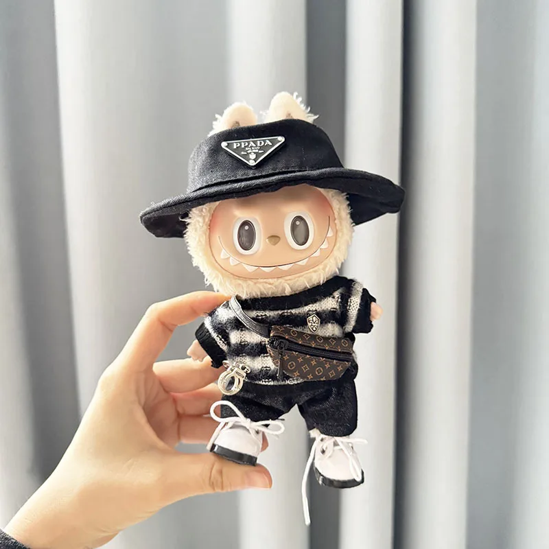 Suitable For 15-17cm Labubu Blind Box Keychain Vinyl Doll Sweater shoes hat bag Set Doll luxury clothes accessories Suitable For 15-17cm Labubu Blind Box Keychain Vinyl Doll Sweater shoes hat bag Set Doll luxury clothes accessories