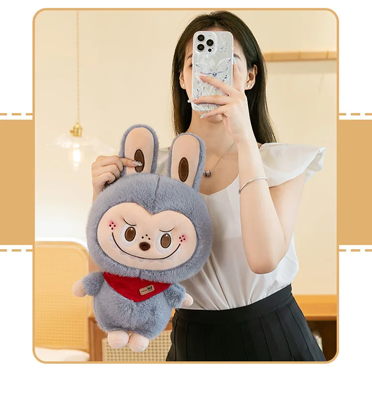 85cm Big Size Labubu Funny Cartoon Anime Plush Stuffed Doll Room Plushies Pillow Kawai Ornaments Children's Holiday Gifts