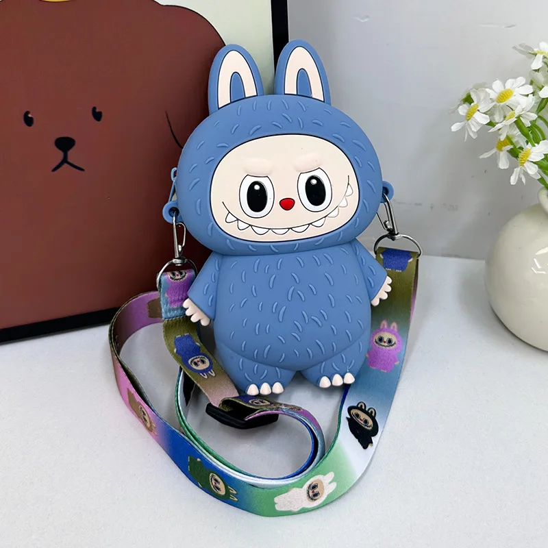 Labubu Cartoon Silicone Coin Purse Kids Crossbody Bag Cute Travel Accessories Birthday Gift for Children Outings Portable Storag Labubu Cartoon Silicone Coin Purse Kids Crossbody Bag Cute Travel Accessories Birthday Gift for Children Outings Portable Storag