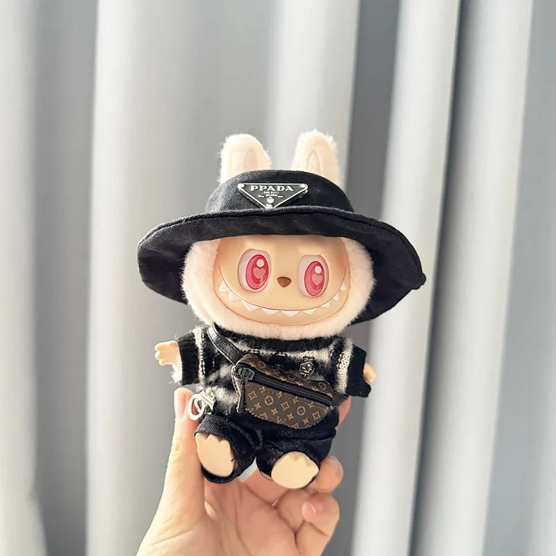 Suitable For 15-17cm Labubu Blind Box Keychain Vinyl Doll Sweater shoes hat bag Set Doll luxury clothes accessories Suitable For 15-17cm Labubu Blind Box Keychain Vinyl Doll Sweater shoes hat bag Set Doll luxury clothes accessories