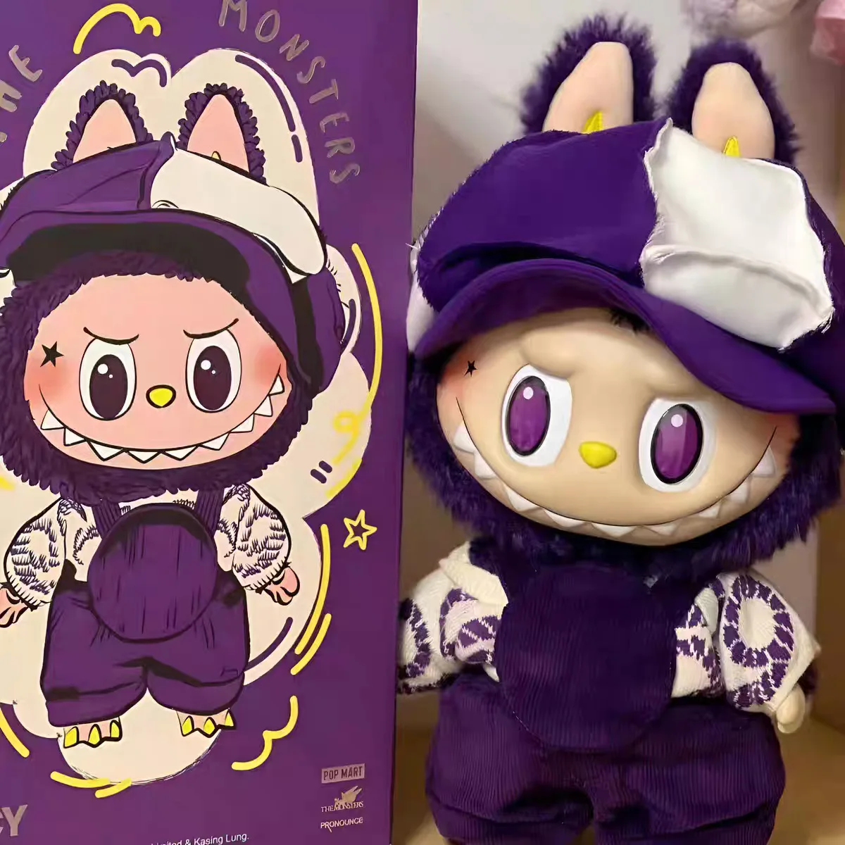 40cm Labubu Milan Fashion Week Joint Vinyl Limited Edition Plush Doll Purple Toy Doll Cute Pendant Cartoon Decor Toys Gift