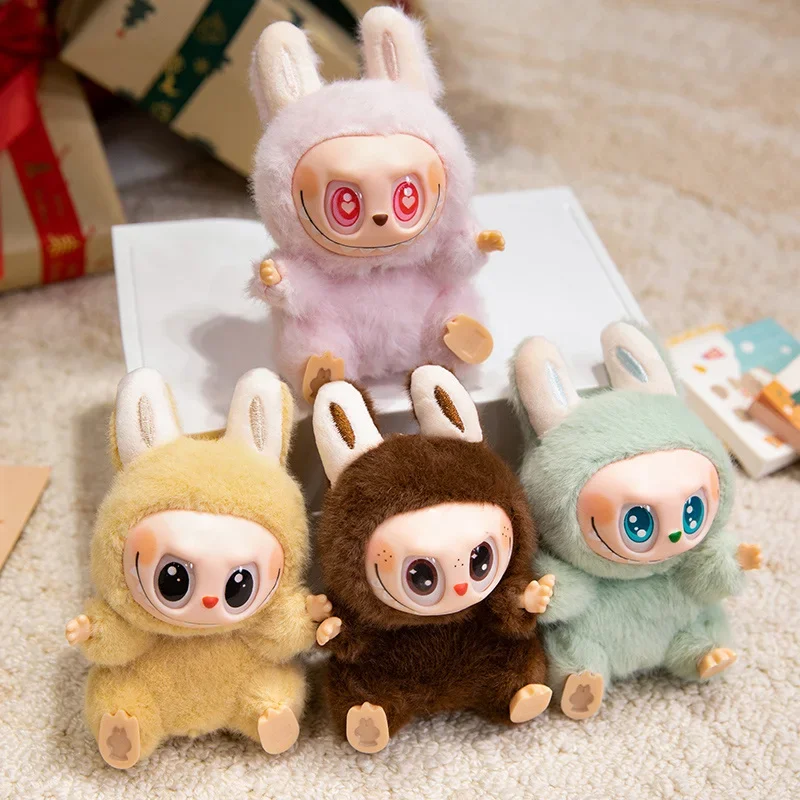 15cm Labubu Plush Toy The Monsters Heartbeat Macaron Doll Enamel Face Cute Stuffed Anime Pendant Tabletop Ornament Gift Girl