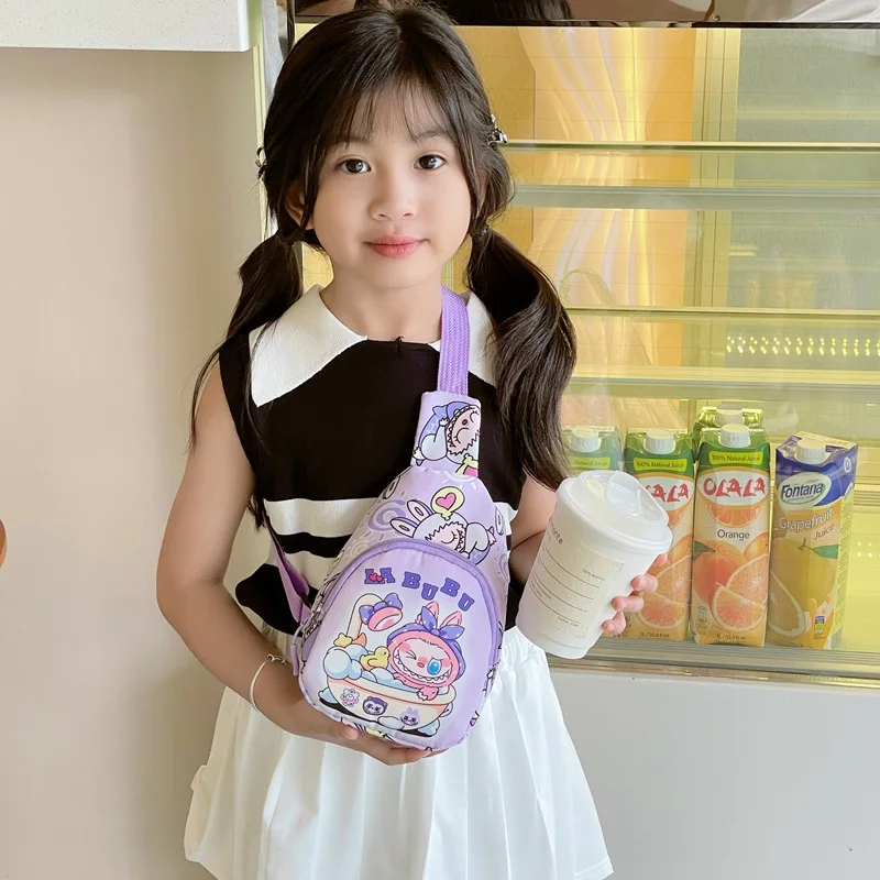 2024 Bubble Mart Labubu children's bag chest bag cartoon explosion girl accessories bag tide tide slimbopher bag 2024 Bubble Mart Labubu children's bag chest bag cartoon explosion girl accessories bag tide tide slimbopher bag