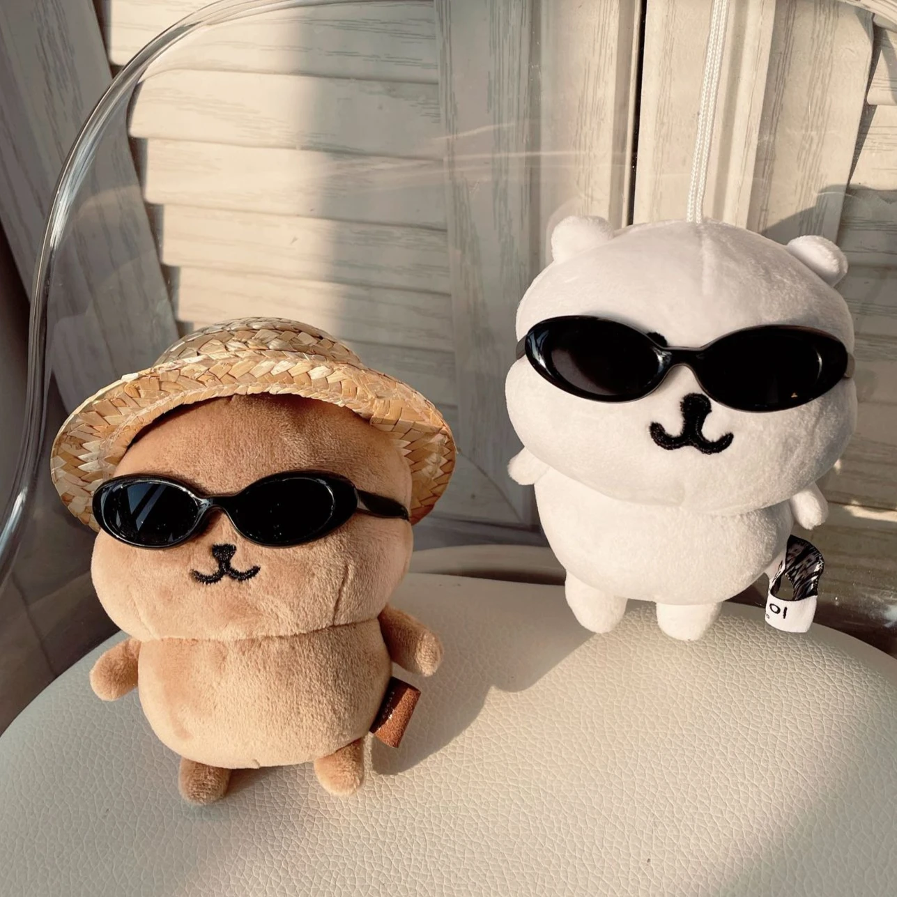 6.5cm Oval Sunglasses Fashion Transparent Plastic Glasses for Labubu MSD SD Plush for Kpop Idol Doll Sunglasses Accessories