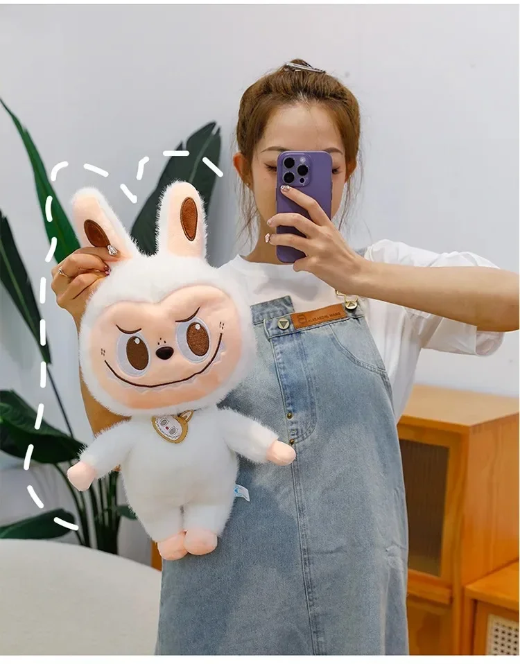 2025 Labubu Cartoon Ragdoll Plush Toys Mink Fur Cute Rabbit Ragdoll Accompany Sleep Plush Toy Pillow Children'S Christmas Gift