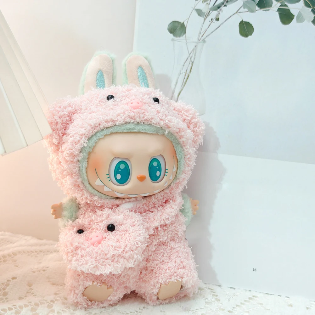 For Labubu V1 V2 Idol Cute Doll Clothes Fashion Sweater Outfit Accessories Sitting Party Pink White Striped Sweater Cup Clothing For Labubu V1 V2 Idol Cute Doll Clothes Fashion Sweater Outfit Accessories Sitting Party Pink White Striped Sweater Cup Clothing
