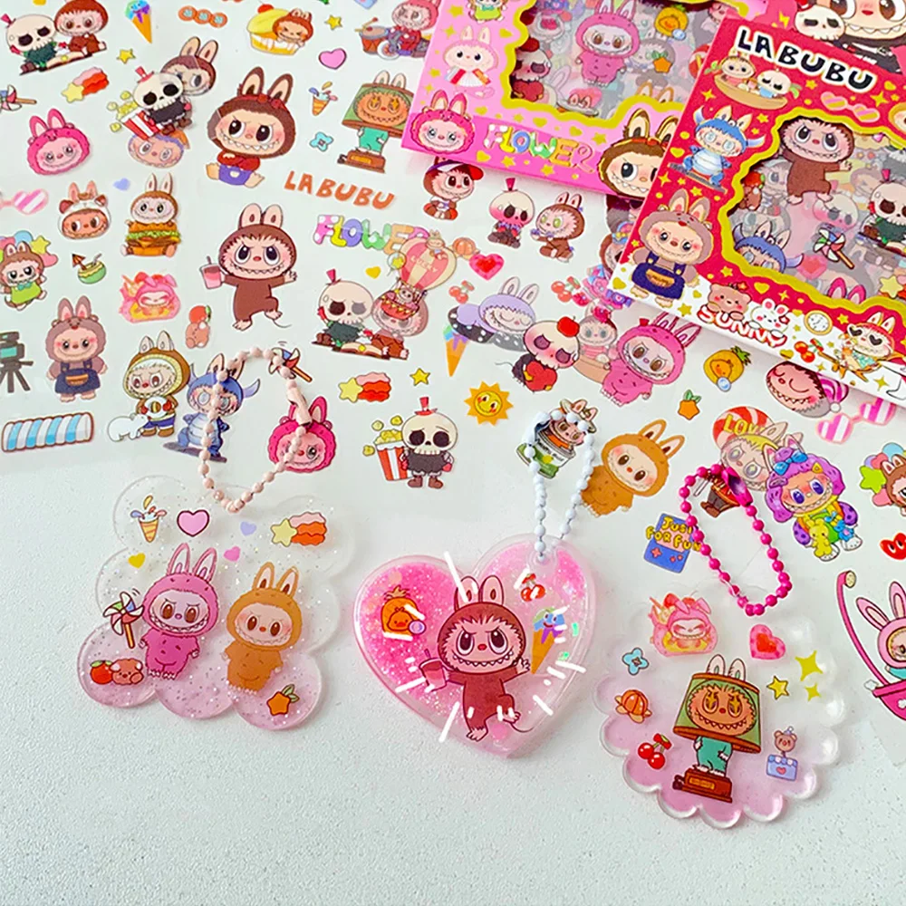 5PCS Labubu Anime Sticker Cartoon Applique Pack Transparent Waterproof Decals Diy Handbook Decoration Fashion Accessories Gifts 5PCS Labubu Anime Sticker Cartoon Applique Pack Transparent Waterproof Decals Diy Handbook Decoration Fashion Accessories Gifts