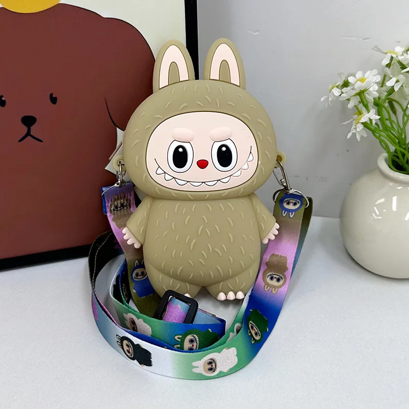 Labubu Cartoon Silicone Coin Purse Kids Crossbody Bag Cute Travel Accessories Birthday Gift for Children Outings Portable Storag Labubu Cartoon Silicone Coin Purse Kids Crossbody Bag Cute Travel Accessories Birthday Gift for Children Outings Portable Storag