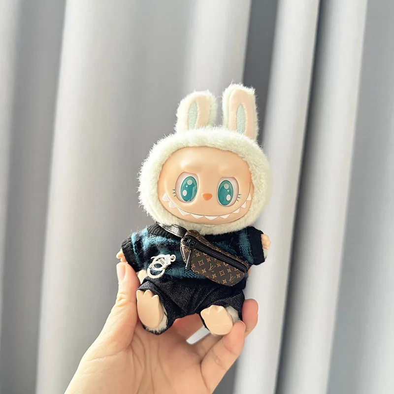Suitable For 15-17cm Labubu Blind Box Keychain Vinyl Doll Sweater shoes hat bag Set Doll luxury clothes accessories Suitable For 15-17cm Labubu Blind Box Keychain Vinyl Doll Sweater shoes hat bag Set Doll luxury clothes accessories