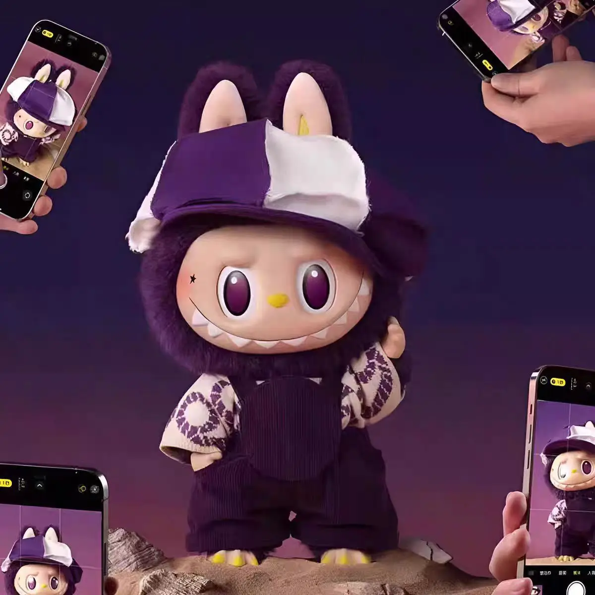 40cm Labubu Milan Fashion Week Joint Vinyl Limited Edition Plush Doll Purple Toy Doll Cute Pendant Cartoon Decor Toys Gift
