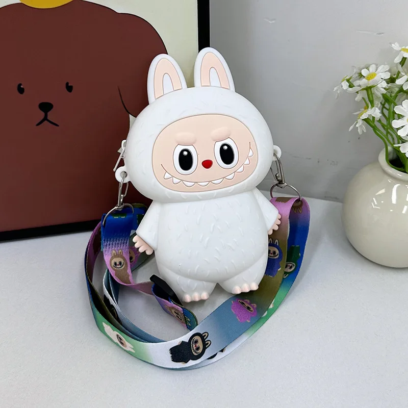 Labubu Cartoon Silicone Coin Purse Kids Crossbody Bag Cute Travel Accessories Birthday Gift for Children Outings Portable Storag Labubu Cartoon Silicone Coin Purse Kids Crossbody Bag Cute Travel Accessories Birthday Gift for Children Outings Portable Storag