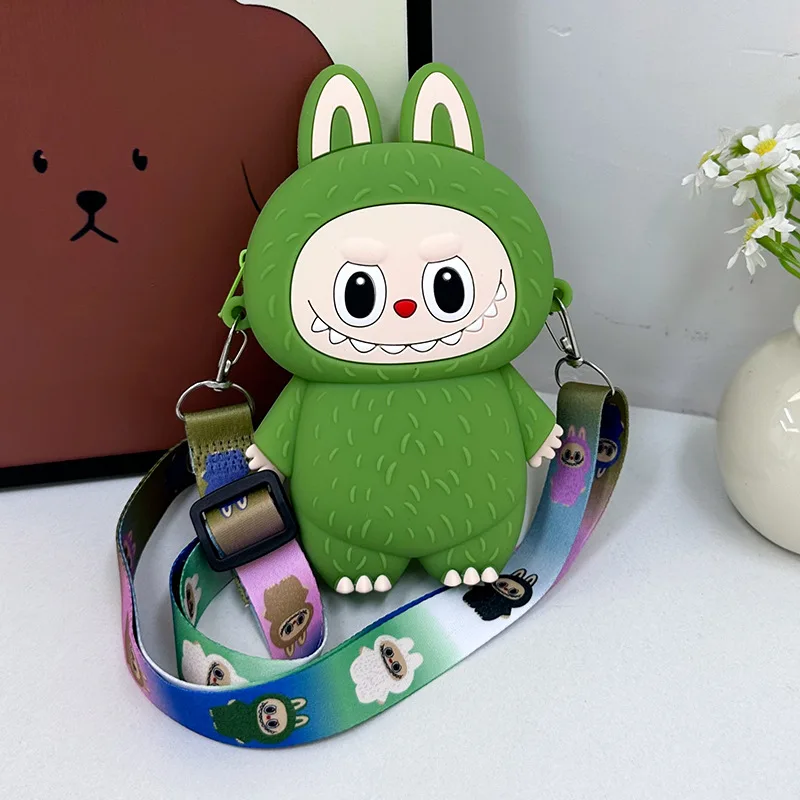 Labubu Cartoon Silicone Coin Purse Kids Crossbody Bag Cute Travel Accessories Birthday Gift for Children Outings Portable Storag Labubu Cartoon Silicone Coin Purse Kids Crossbody Bag Cute Travel Accessories Birthday Gift for Children Outings Portable Storag