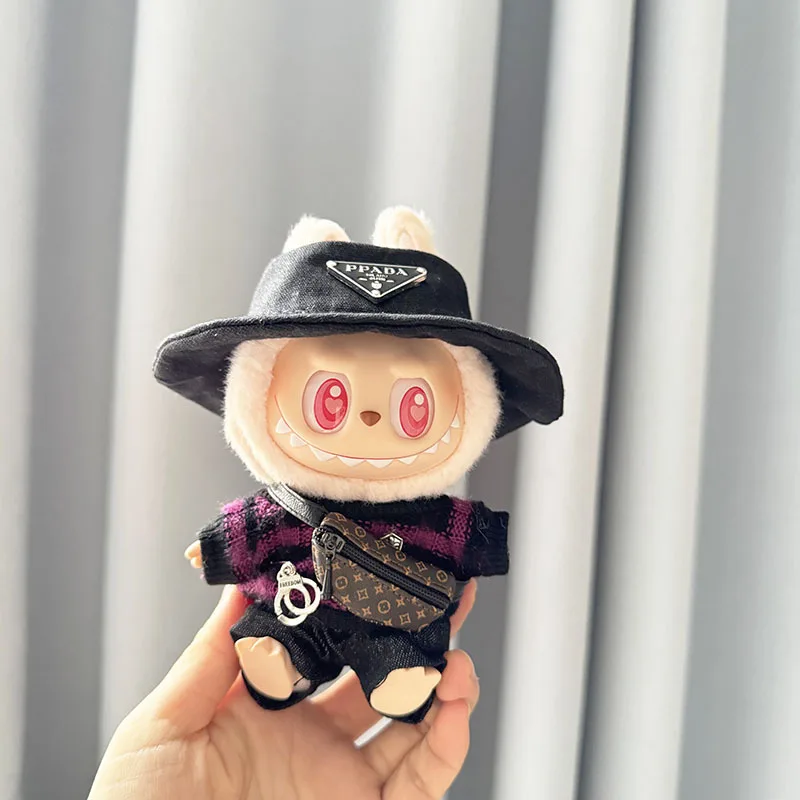Suitable For 15-17cm Labubu Blind Box Keychain Vinyl Doll Sweater shoes hat bag Set Doll luxury clothes accessories Suitable For 15-17cm Labubu Blind Box Keychain Vinyl Doll Sweater shoes hat bag Set Doll luxury clothes accessories