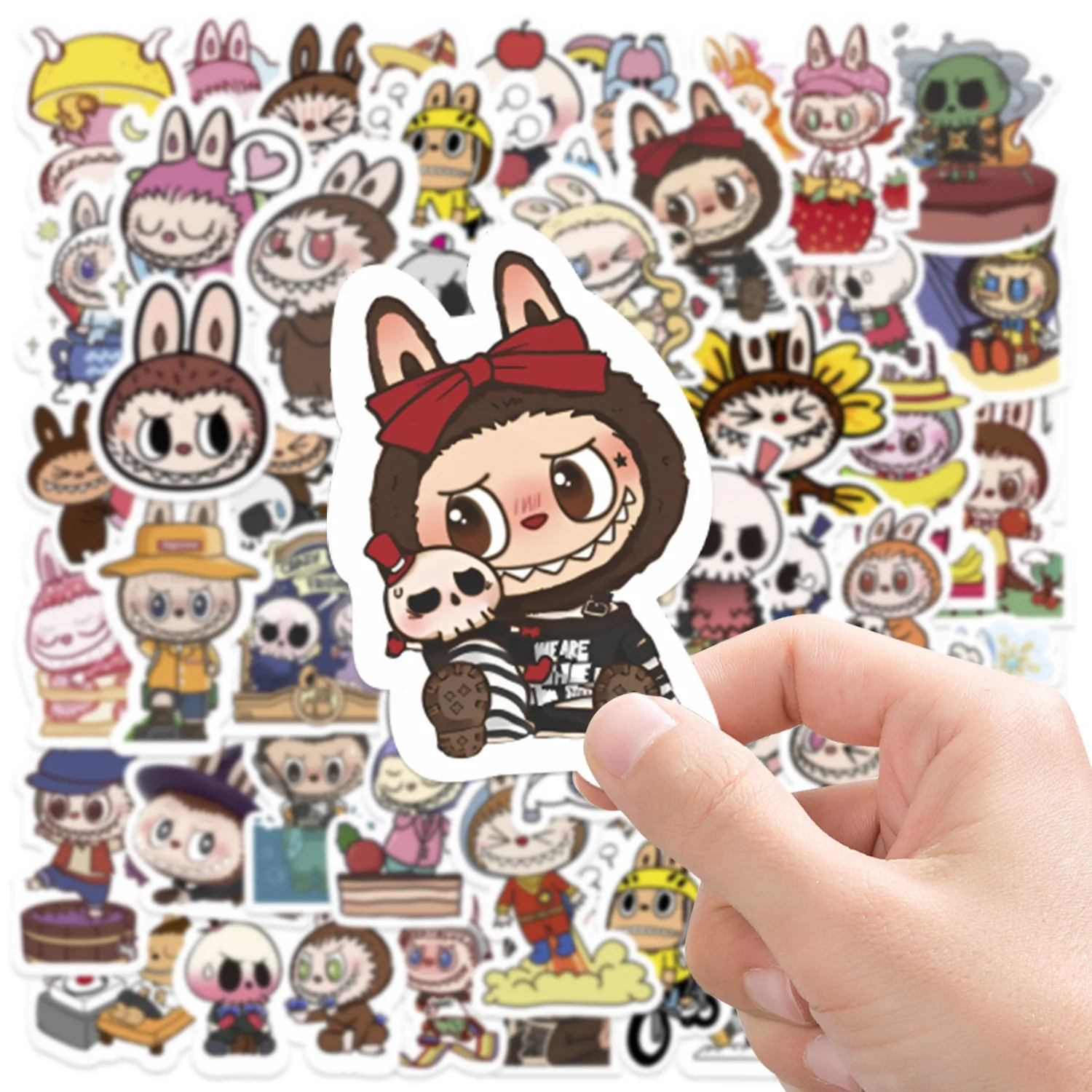 50Pcs Cartoon Labubu Stickers Cute Labubu Monster DIY Stickers Scrapbooking Phone Luggage Skateboard Vinyl  Waterproof Decals