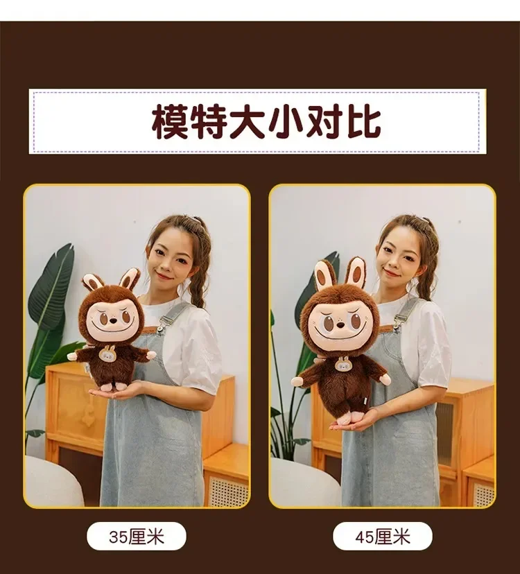 2025 Labubu Cartoon Ragdoll Plush Toys Mink Fur Cute Rabbit Ragdoll Accompany Sleep Plush Toy Pillow Children'S Christmas Gift