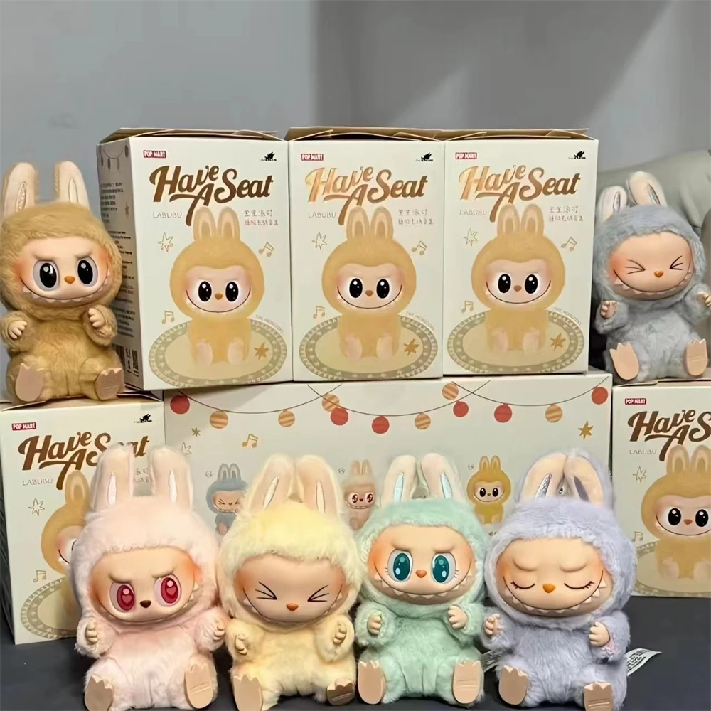 Cute Labubu Plush Doll Keychain The Monsters Box Toy New Vinyl Doll Kawaii Backpack Pendant Decoration and Protective Case Gifts