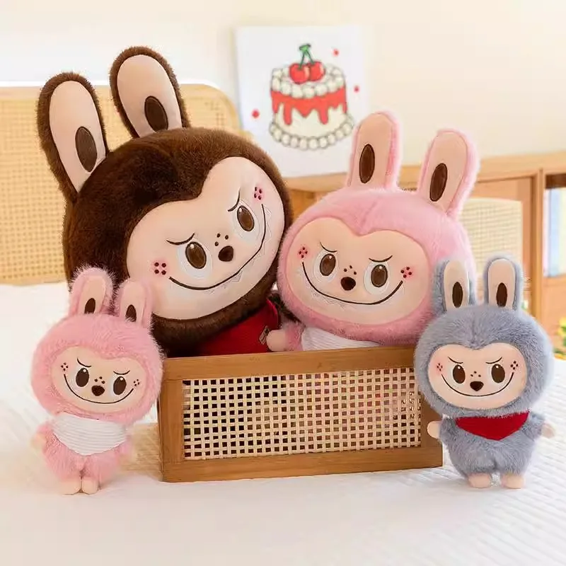 25CM Rabbit Labubu Plush Toy Cartoon Cute Cloth Doll Accompany Sleeping Plush Pillow Doll Birthday Gift Home Decor Plushie Toy
