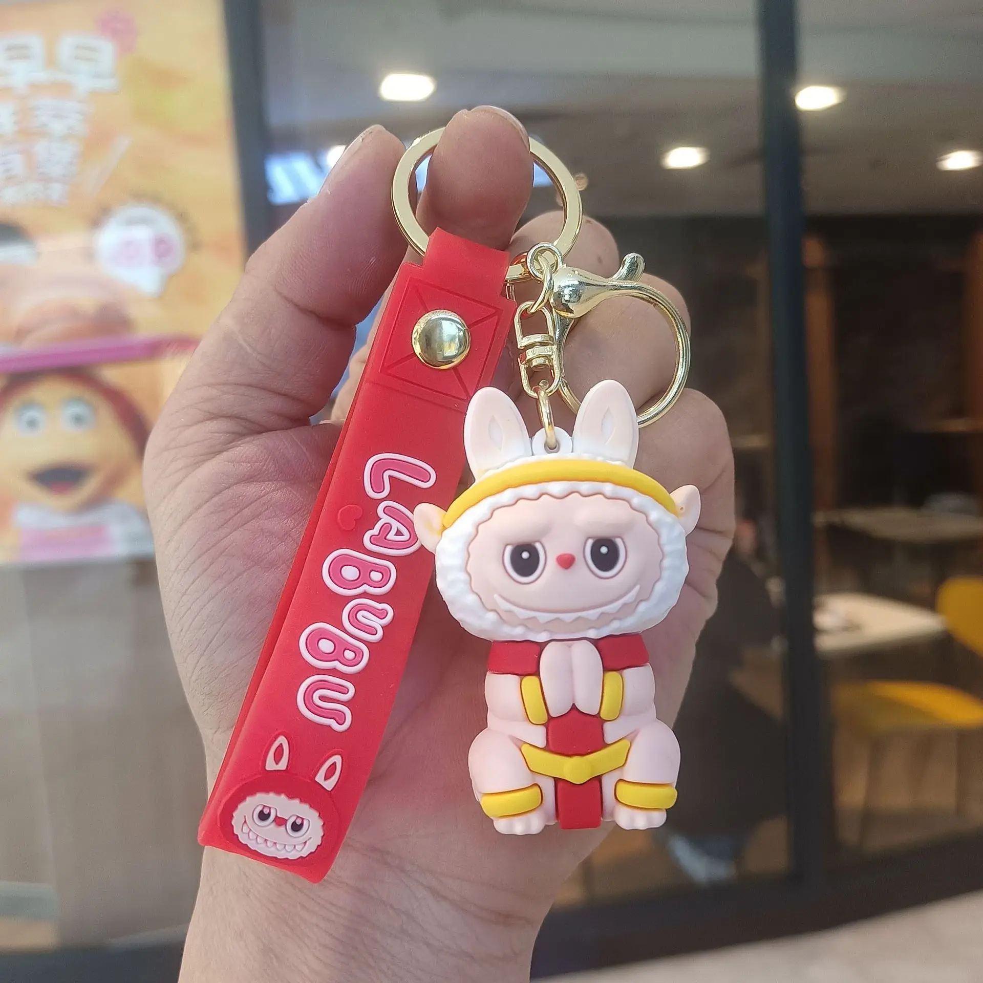 Cute Keychains Women for Bag Charm Anime Sheep Labubu Keychain Llaveros Doll Keyring Car Key Chain Accessories