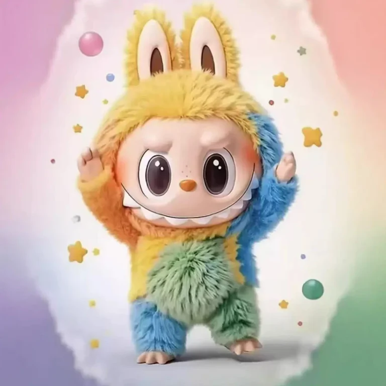 Miniso V2 LABU Monsters Heartbeat Macaron Enamel Face Cute Stuffed Pvc Figurine Tabletop Ornament Kawaii Toy Birthday For Kid