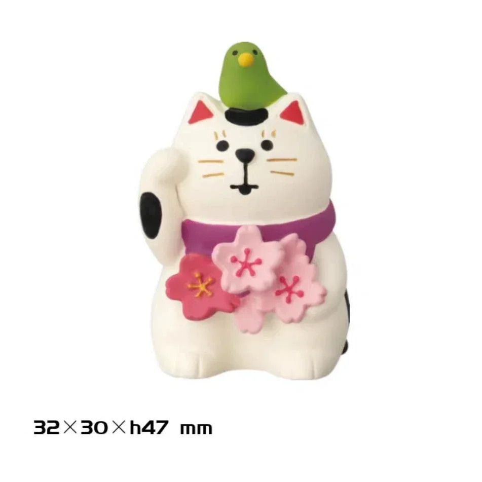 ZAKKA Japanese Style Cute Cat Flower Appreciation Cherry Blossom Matcha INS Trendy Toy DIY Resin Handicraft Small Ornaments