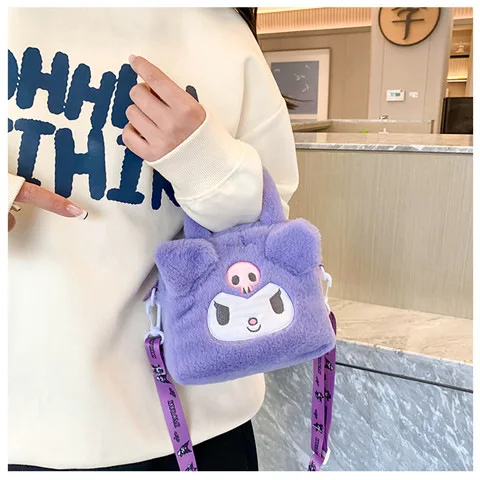 Kawaii Sanrio Plush Bag Kuromi Melody Cinnamoroll Cartoon Anime Handbag Crossbody Cosmetic Travel Storage Bags Women Girls Gifts Kawaii Sanrio Plush Bag Kuromi Melody Cinnamoroll Cartoon Anime Handbag Crossbody Cosmetic Travel Storage Bags Women Girls Gifts