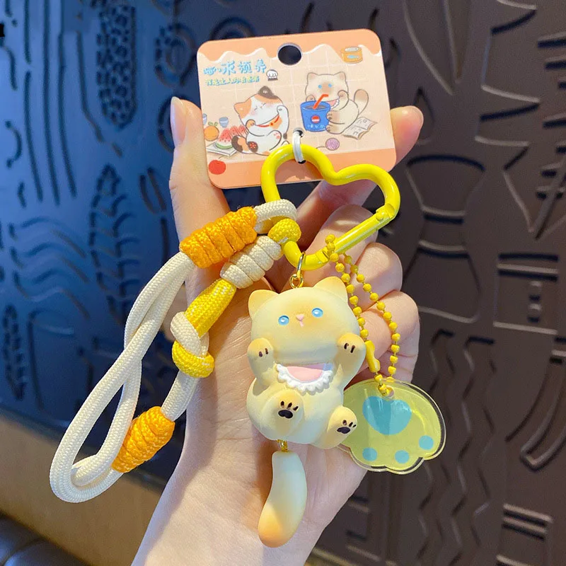 Cute Tail Wagging Cat Cat Keychain Cartoon Kitten Resin Pendant Girl Bag Accessories Student Schoolbag Key Chain Ring Pendant Cute Tail Wagging Cat Cat Keychain Cartoon Kitten Resin Pendant Girl Bag Accessories Student Schoolbag Key Chain Ring Pendant