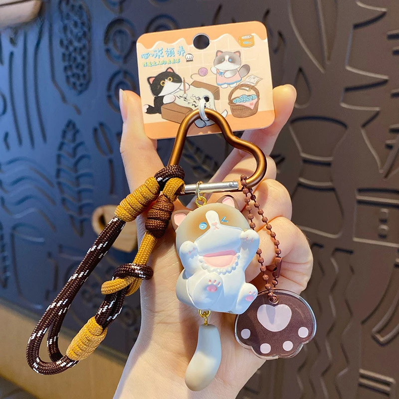 Cute Tail Wagging Cat Cat Keychain Cartoon Kitten Resin Pendant Girl Bag Accessories Student Schoolbag Key Chain Ring Pendant Cute Tail Wagging Cat Cat Keychain Cartoon Kitten Resin Pendant Girl Bag Accessories Student Schoolbag Key Chain Ring Pendant