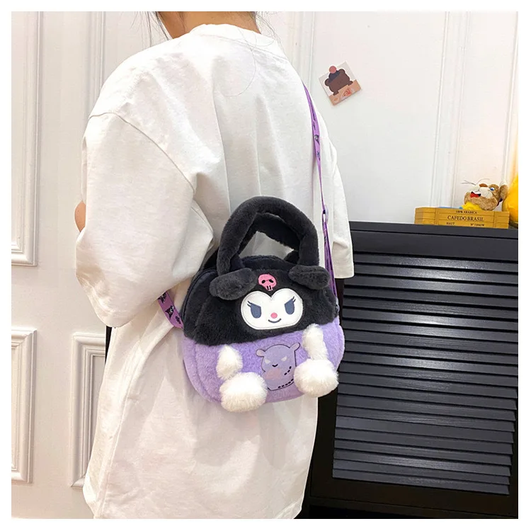 Kawaii Sanrio Plush Bag Kuromi Backpack Anime Melody Cinnamoroll Plushie Handbags Pochacco Cartoon Stuffed Bag for Girls Gifts Kawaii Sanrio Plush Bag Kuromi Backpack Anime Melody Cinnamoroll Plushie Handbags Pochacco Cartoon Stuffed Bag for Girls Gifts