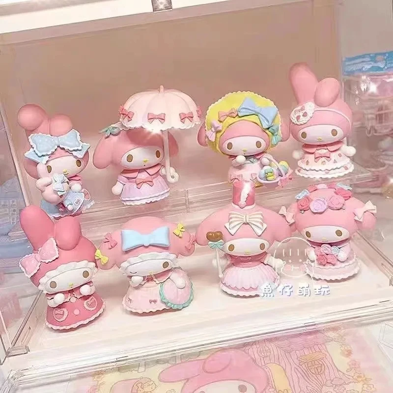 Sanrio Blind Box My Melody Pajama Party Kawaii Model Mystery Box Gift Cartoon Decoration Children's Toys