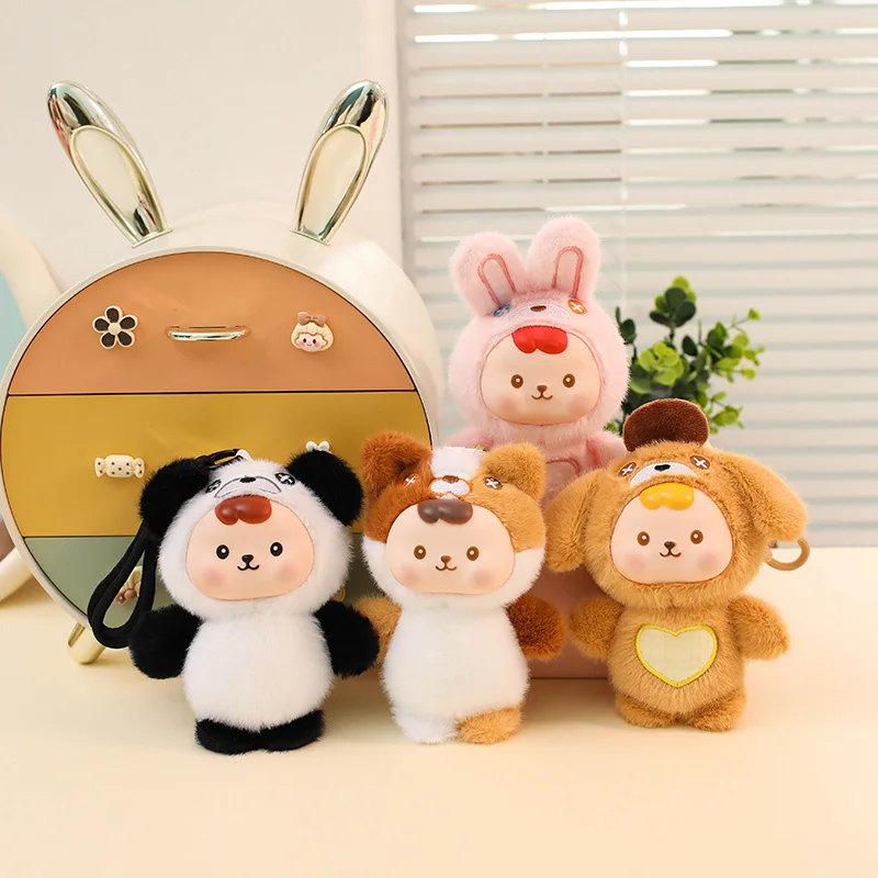 16cm Cute Vinyl Face Plush Toys Small Animal Plush Toy Pendant Panda,Dog, Rabbit,Cats,Plush Toys Soft Surprise Gifts For Kids