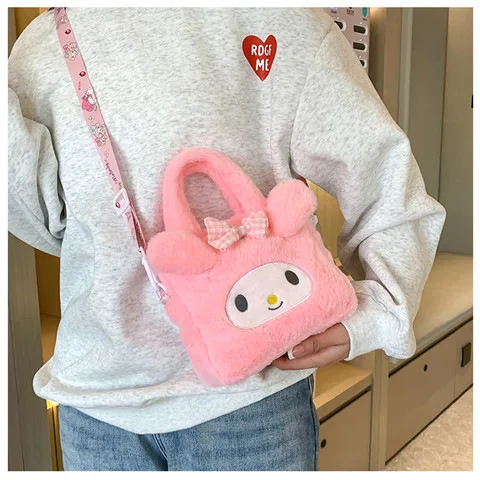 Kawaii Sanrio Plush Bag Kuromi Melody Cinnamoroll Cartoon Anime Handbag Crossbody Cosmetic Travel Storage Bags Women Girls Gifts Kawaii Sanrio Plush Bag Kuromi Melody Cinnamoroll Cartoon Anime Handbag Crossbody Cosmetic Travel Storage Bags Women Girls Gifts
