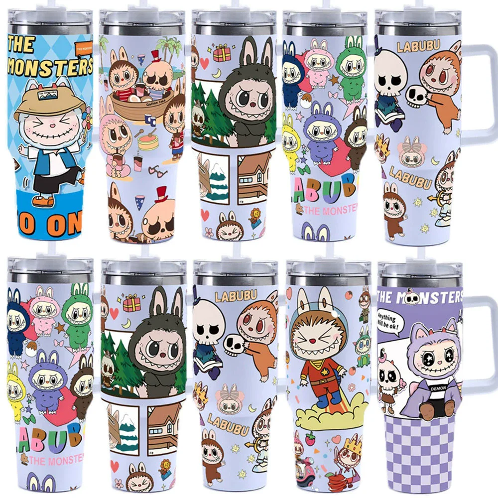 New 40OZ stainless steel drum type tibial drive insulated cup with straw and lid, large capacity car cup
