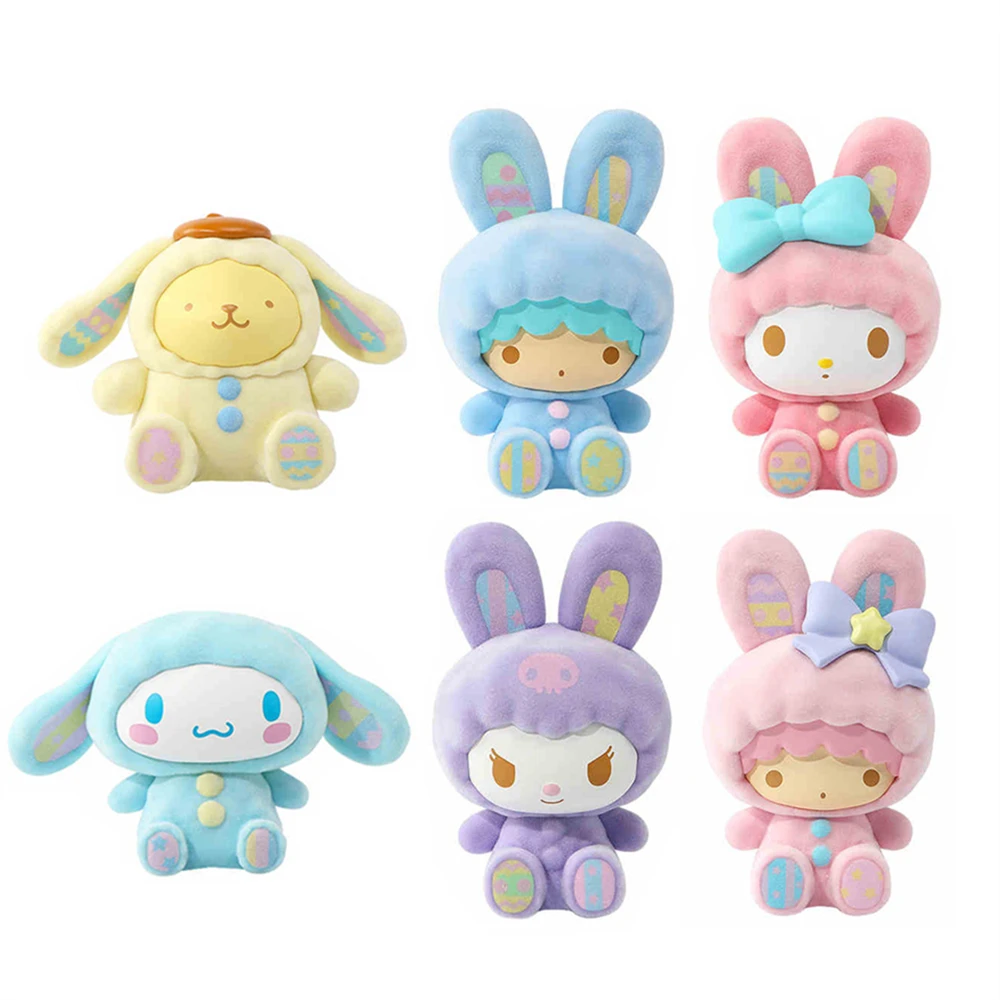 Miniso Sanrio Plush Rabbit Blind Box Doll New Toy Cinnamon/Kuromi Figurine Doll Room Decoration Model Blind Box Gift Random 1PC