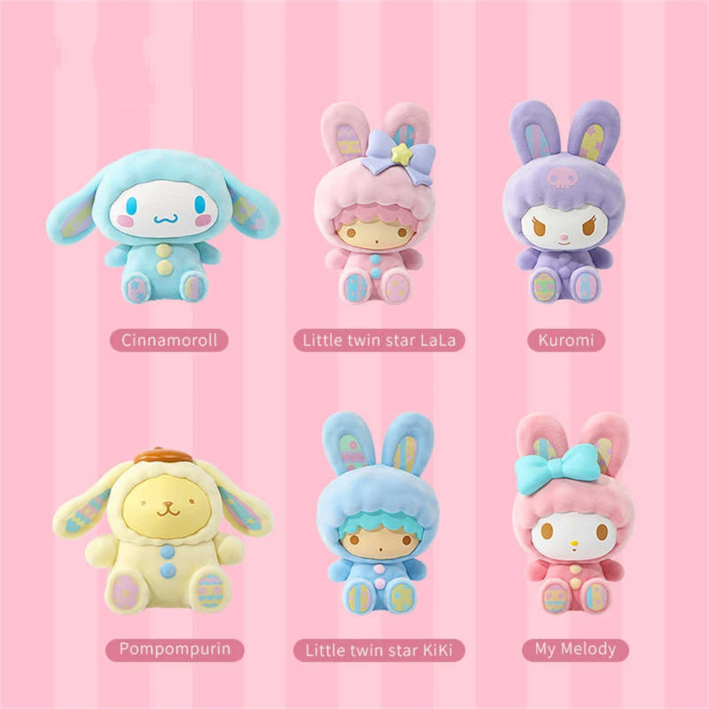 Miniso Sanrio Plush Rabbit Blind Box Doll New Toy Cinnamon/Kuromi Figurine Doll Room Decoration Model Blind Box Gift Random 1PC