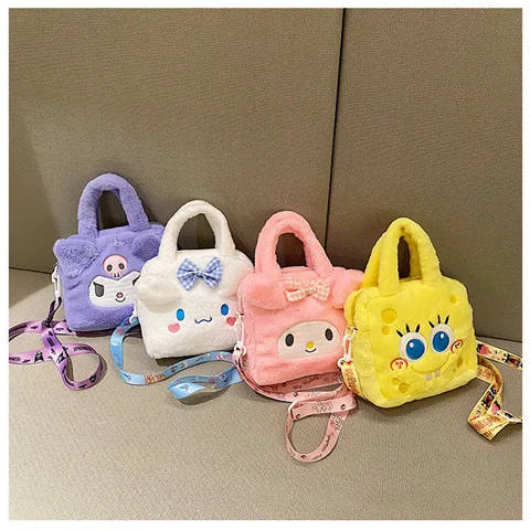 Kawaii Sanrio Plush Bag Kuromi Melody Cinnamoroll Cartoon Anime Handbag Crossbody Cosmetic Travel Storage Bags Women Girls Gifts Kawaii Sanrio Plush Bag Kuromi Melody Cinnamoroll Cartoon Anime Handbag Crossbody Cosmetic Travel Storage Bags Women Girls Gifts