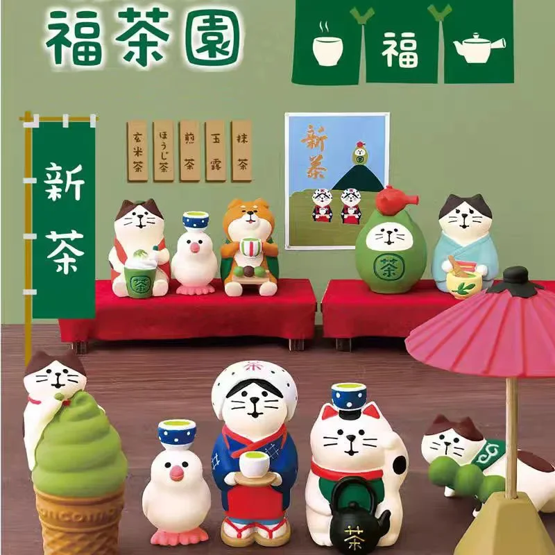 Japanese Tea Garden Leisure Scene Decoration ZAKKA Fashion Play Gift sushi Cat Toy DIY Resin Cute grain Craft Small Decoration